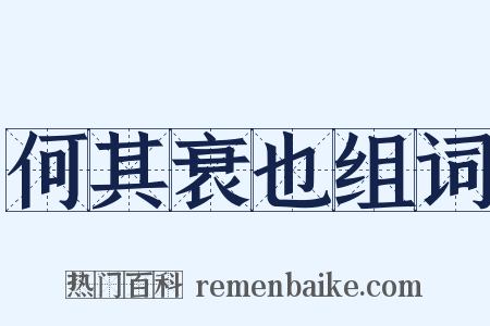 何其衰也组词是什么意思的图片